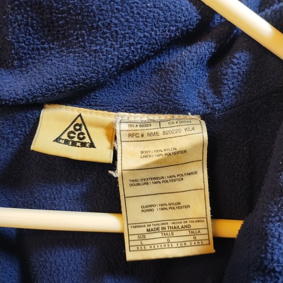 Vintage Nike ACG Jacket Men LG Full Zip Fleece Lined Navy Blue Retro Coat 920220 - Picture 3 of 13